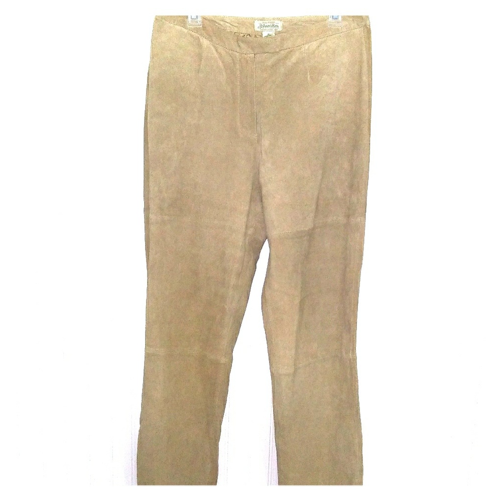 St. John's Bay tan suede leather pants. Size 14
